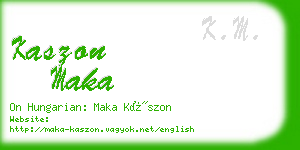 kaszon maka business card